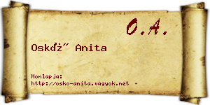 Oskó Anita névjegykártya
