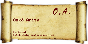 Oskó Anita névjegykártya
