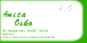 anita osko business card